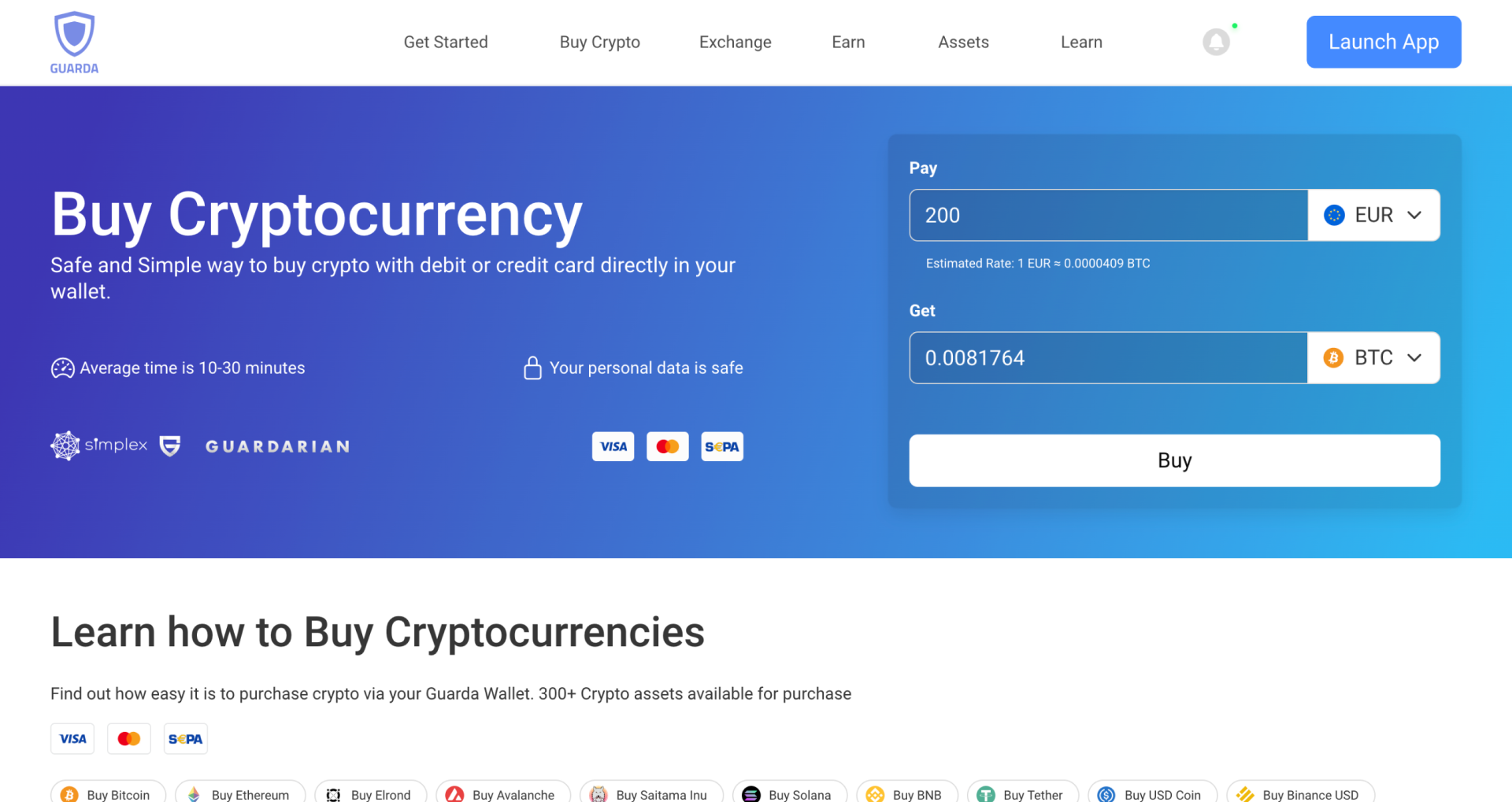 Exchange Page