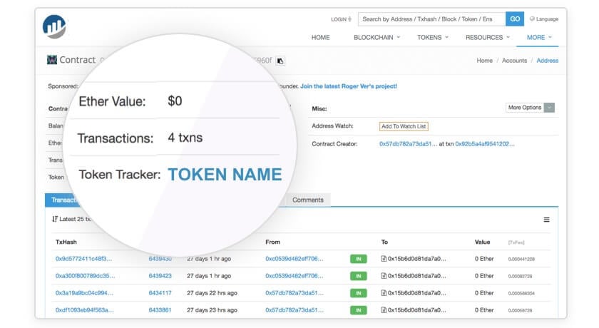Thatâs how your token will look like on Etherscan